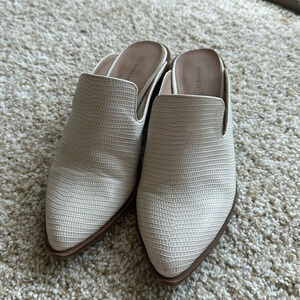 White Chinese Laundry Heeled Mules